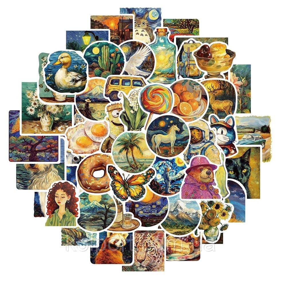 Набір наклейок Paintings 50 шт., стикери самоклейні